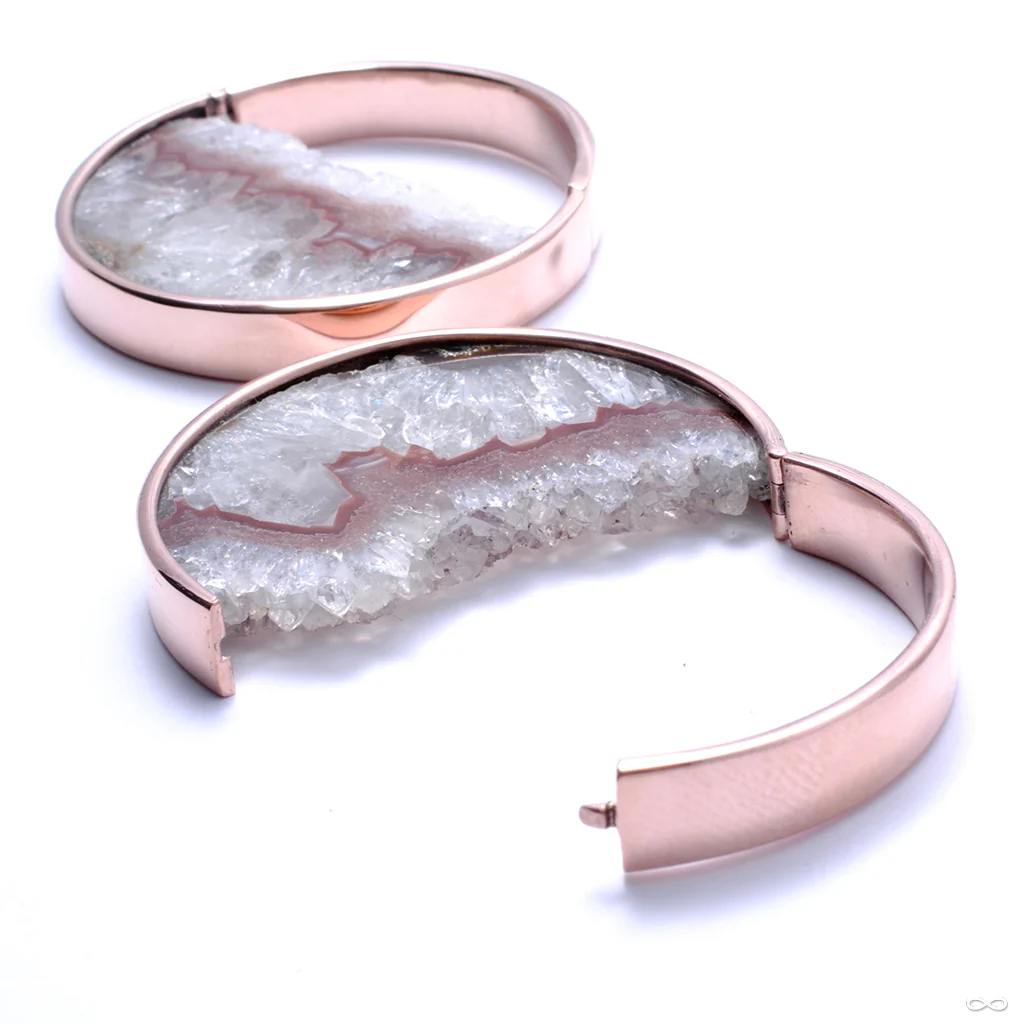 Muse Hoops in Rose Gold with Fluorite from Buddha Jewelry - Image 2