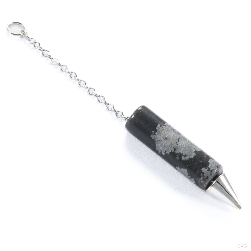 Natural Obsidian Spike Charm in Gold from Hialeah - Image 2