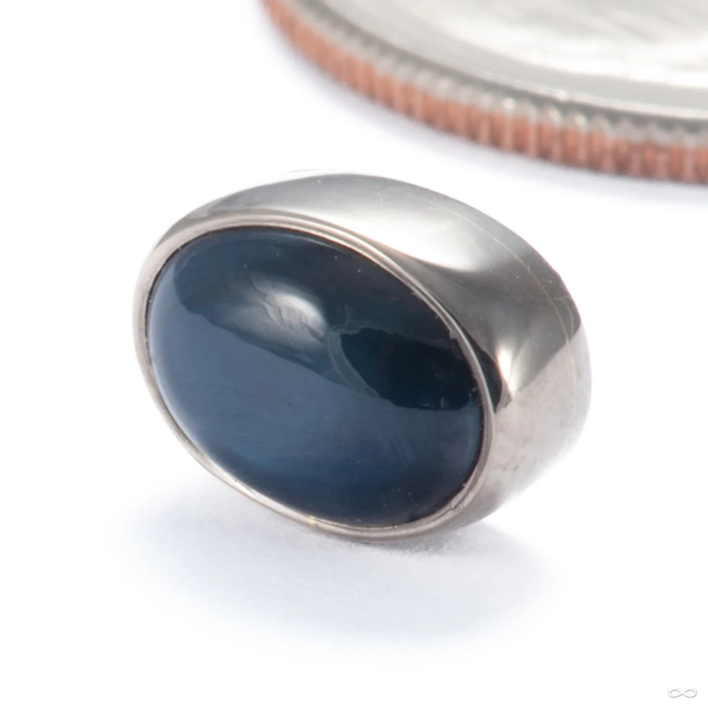 Oval Cabochon Press-fit End in Gold from Quetzalli