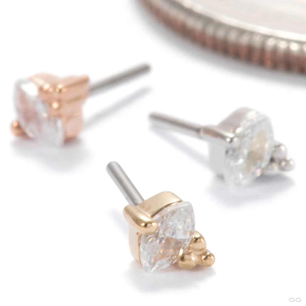 Poppy Press-fit End in Gold from Ember Body Jewelry