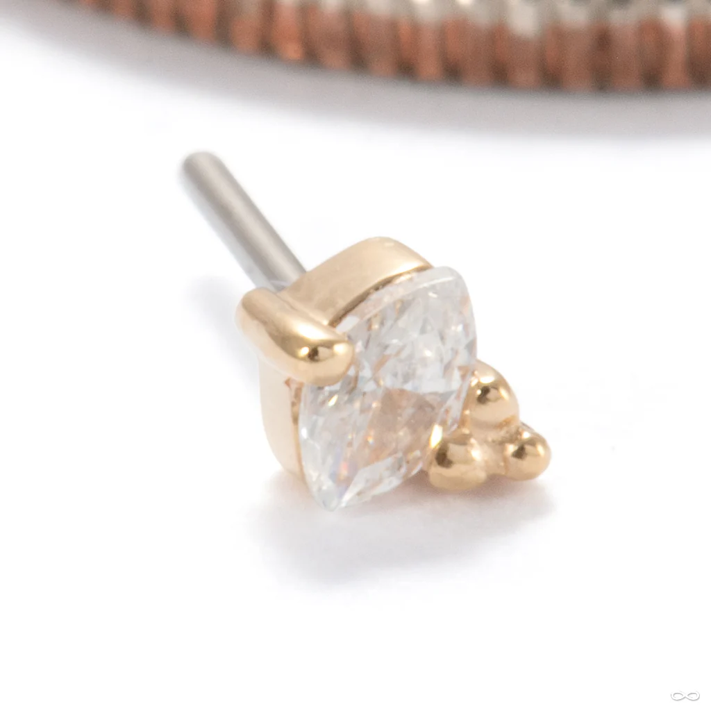 Poppy Press-fit End in Gold from Ember Body Jewelry - Image 4