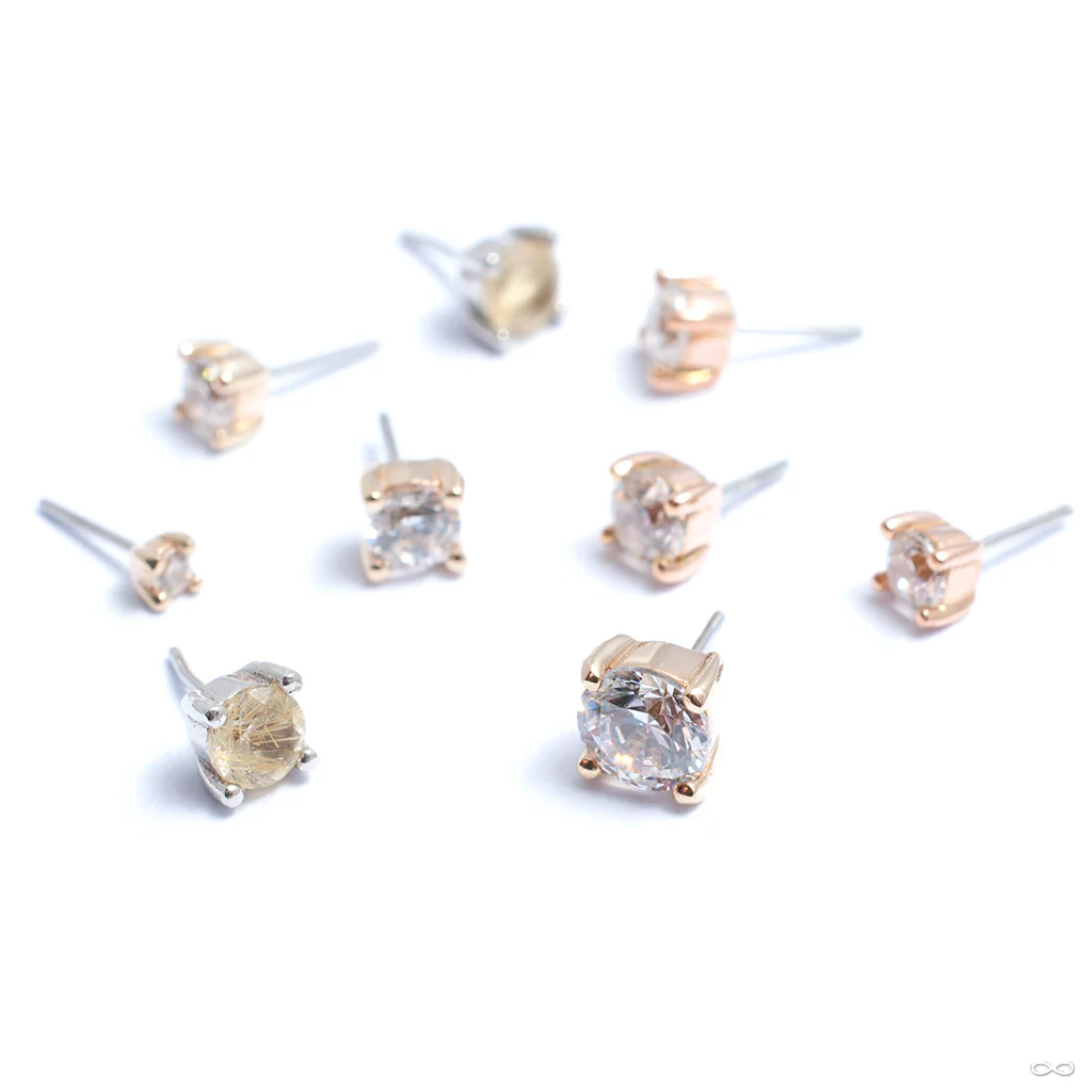 Prong-set Gemstone Press-fit End in Gold from Buddha Jewelry