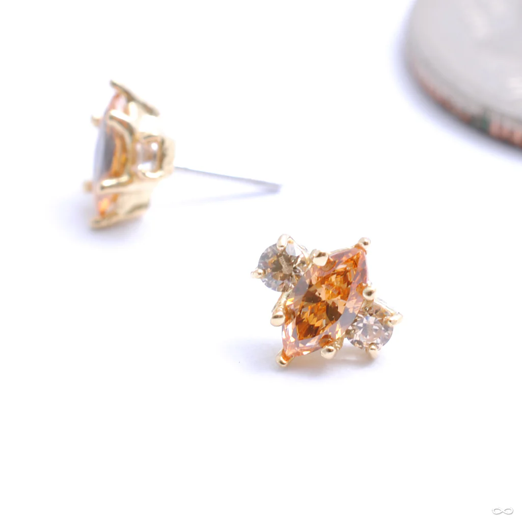 Prong-set Marquise with Side Accent Press-fit End in Gold from Anatometal - Image 6