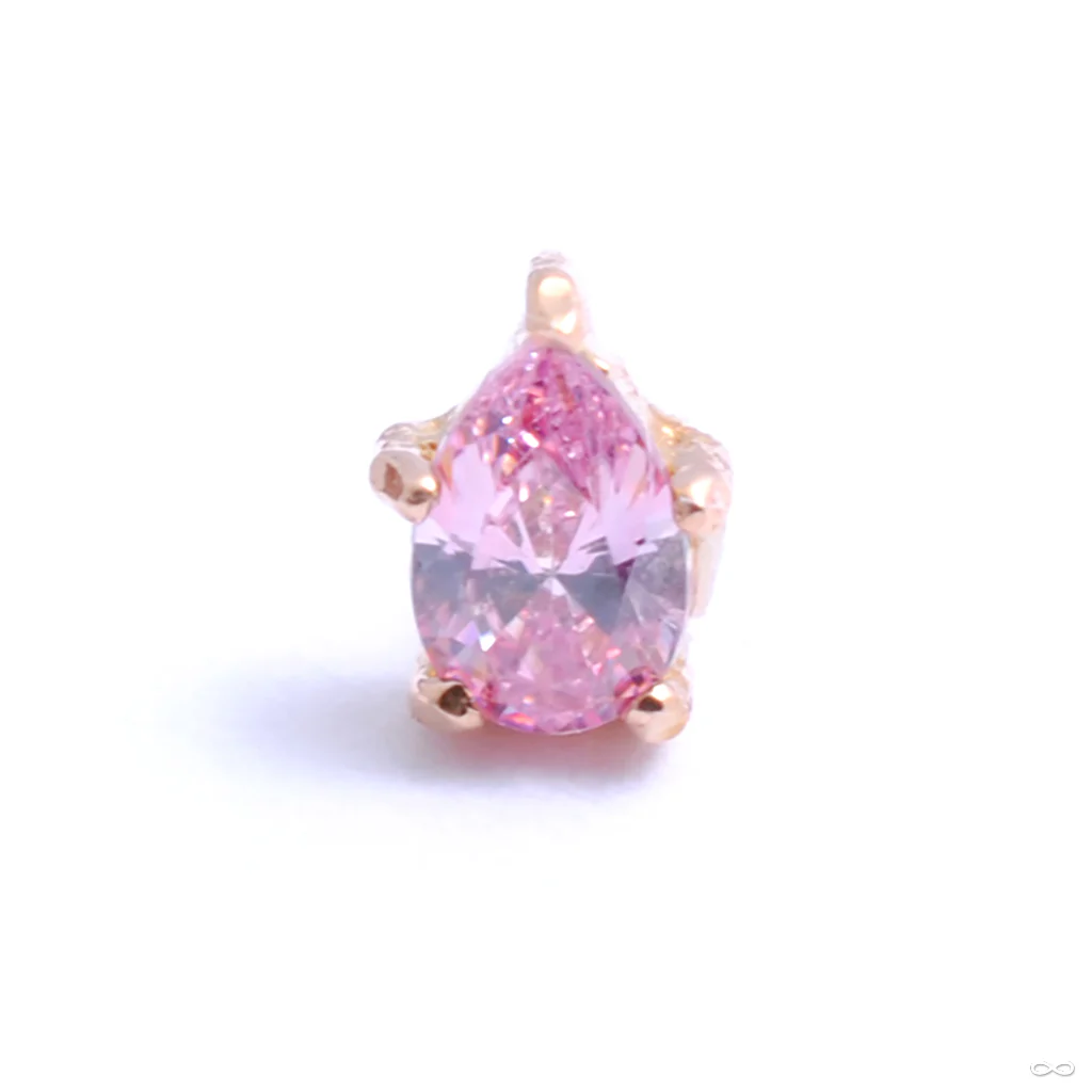 Prong-set Pear Press-fit End in Gold from Anatometal - Image 4