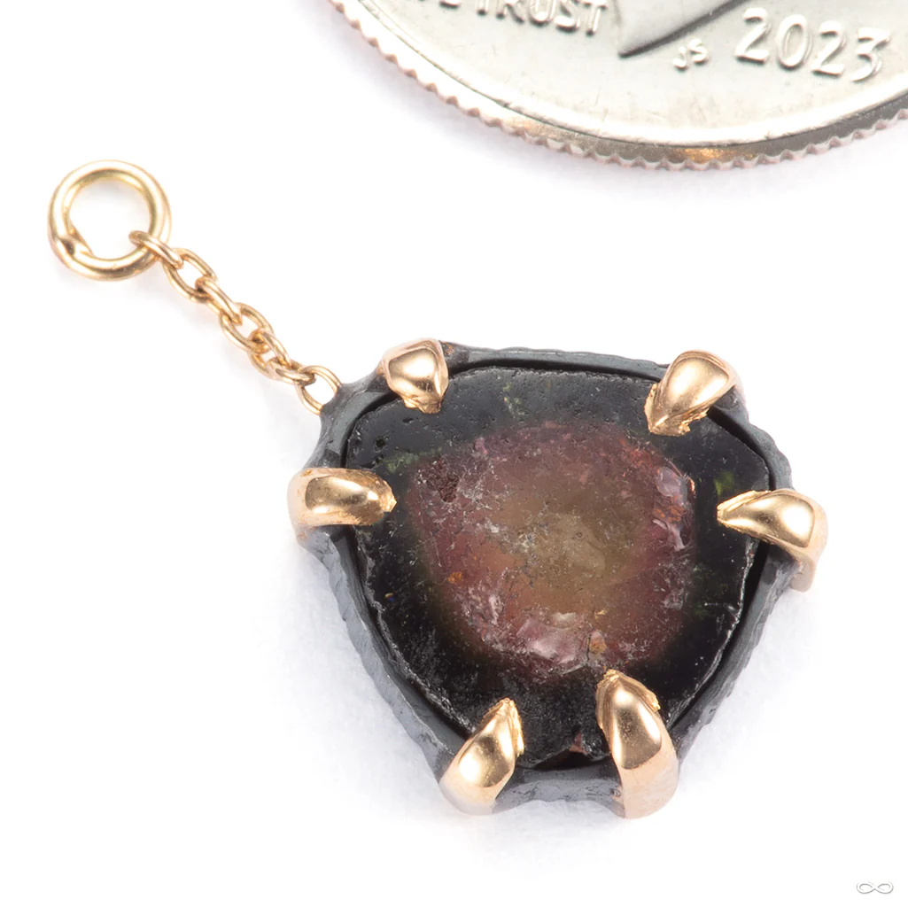 Prong-set Tourmaline Charm from Diablo Organics