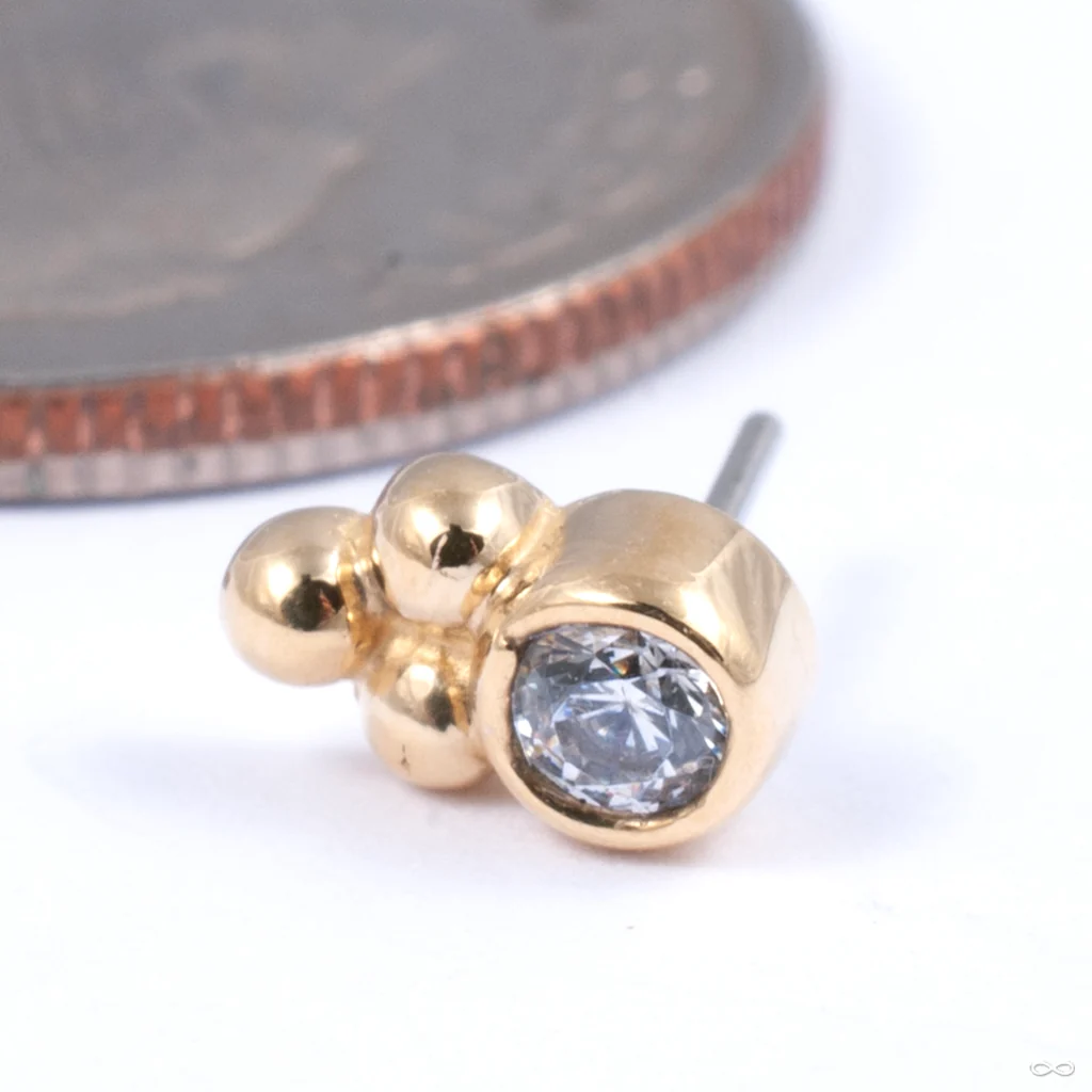 Sabrina with One Cluster Press-fit End in Gold from Anatometal - Image 2