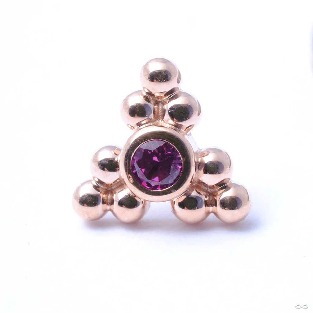 Sabrina with Three Clusters Press-fit End in Gold from Anatometal