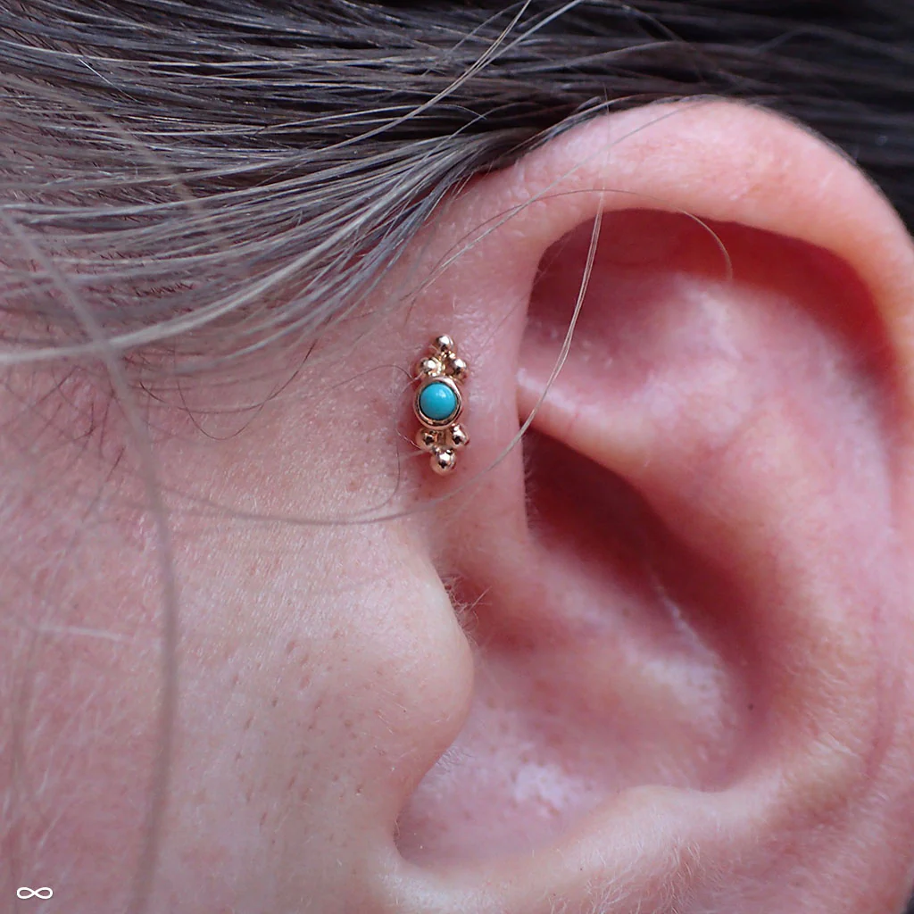 Sabrina with Two Clusters Press-fit End in Gold from Anatometal - Image 9