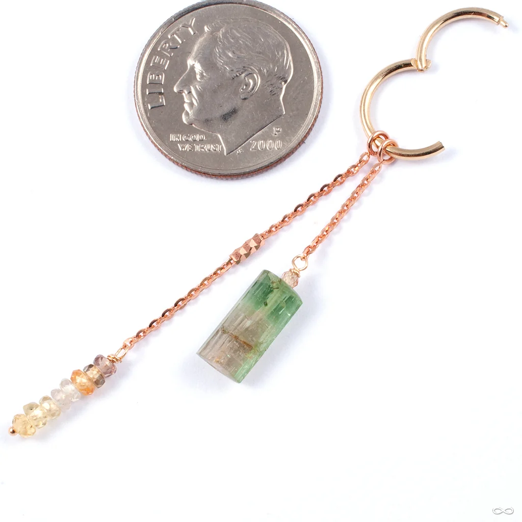 Sapphire & Tourmaline Charm Clicker in Gold from Pupil Hall - Image 2