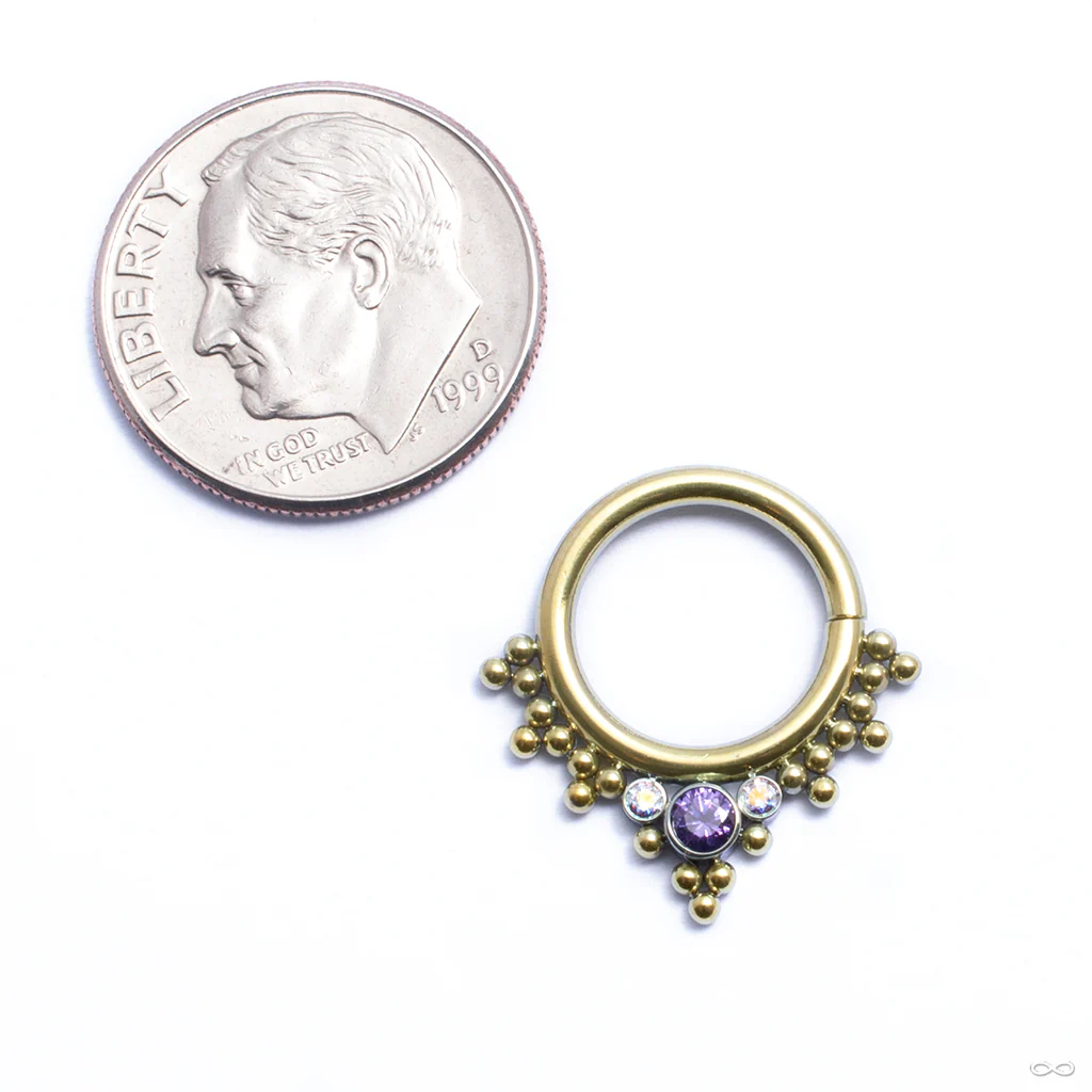 Seam Ring with Beads and 3 Stone Cluster from LeRoi - Image 4