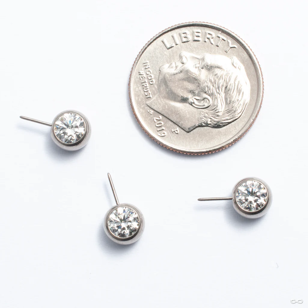 Side-set Faceted Gem Press-fit End in Titanium from NeoMetal - Image 2