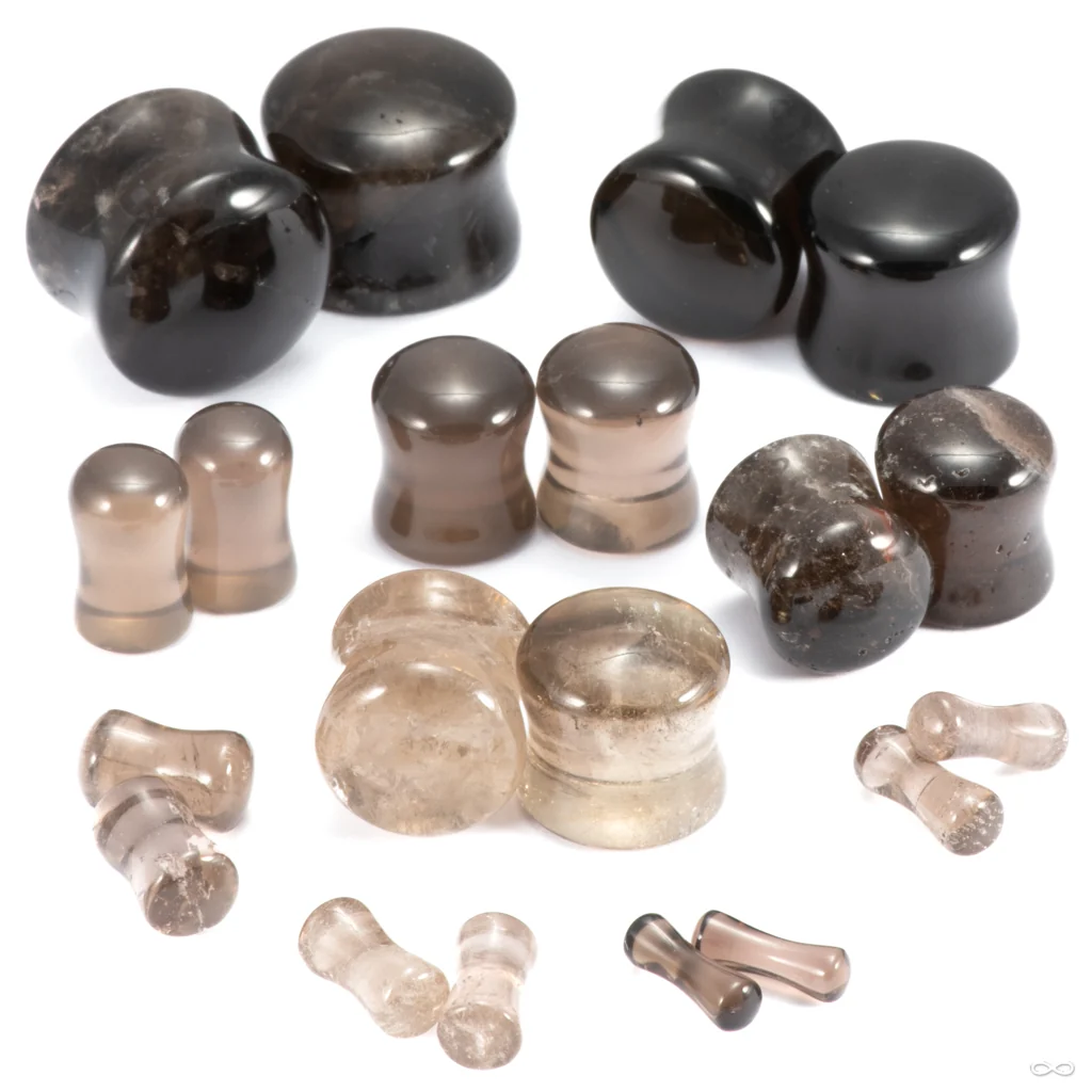 Smoky Quartz Plugs & Eyelets from Diablo Organics