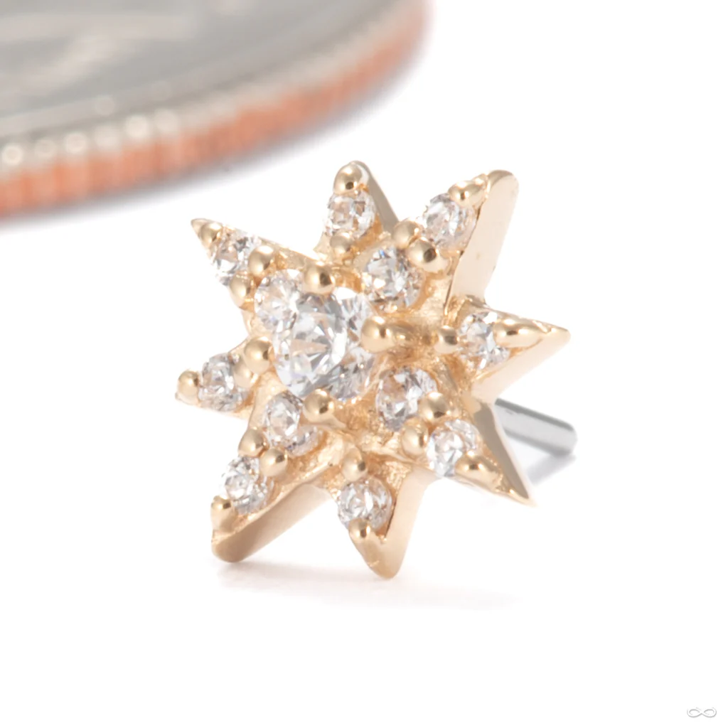 Starlet Press-fit End in Gold from Ember Body Jewelry - Image 3