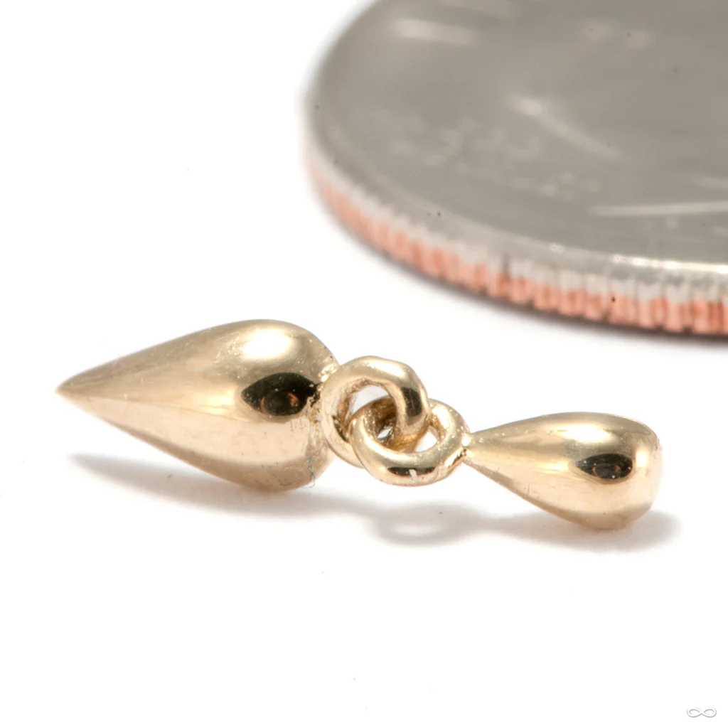 Storm Charm Press-fit End in Gold from Tawapa - Image 2