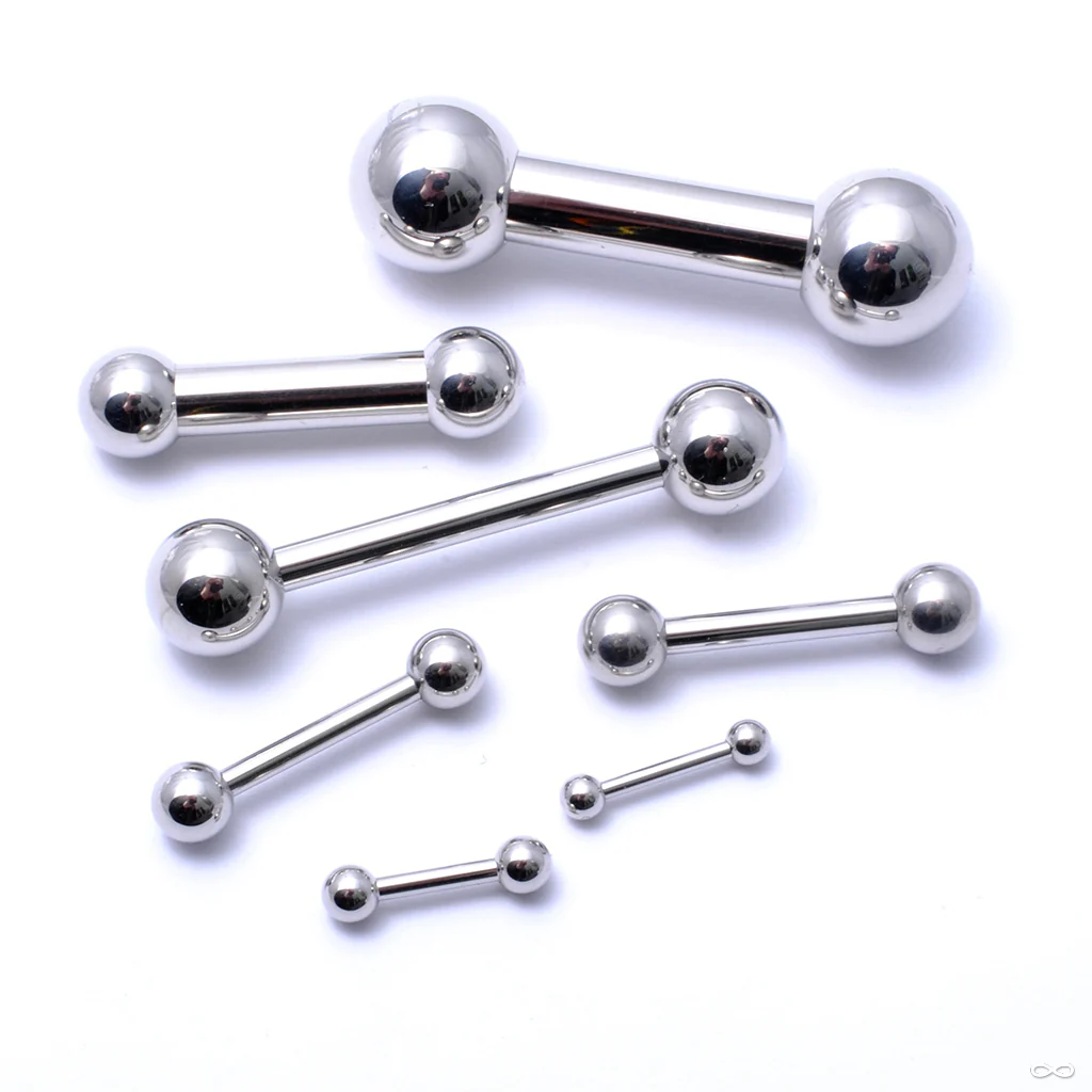 Straight Threaded Barbell Shaft in Titanium from 6g to 00g from Industrial Strength