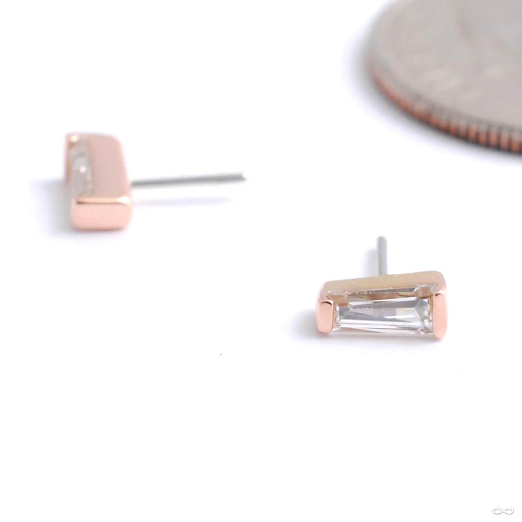 Tapered Baguette Press-fit End in Gold from Buddha Jewelry - Image 3