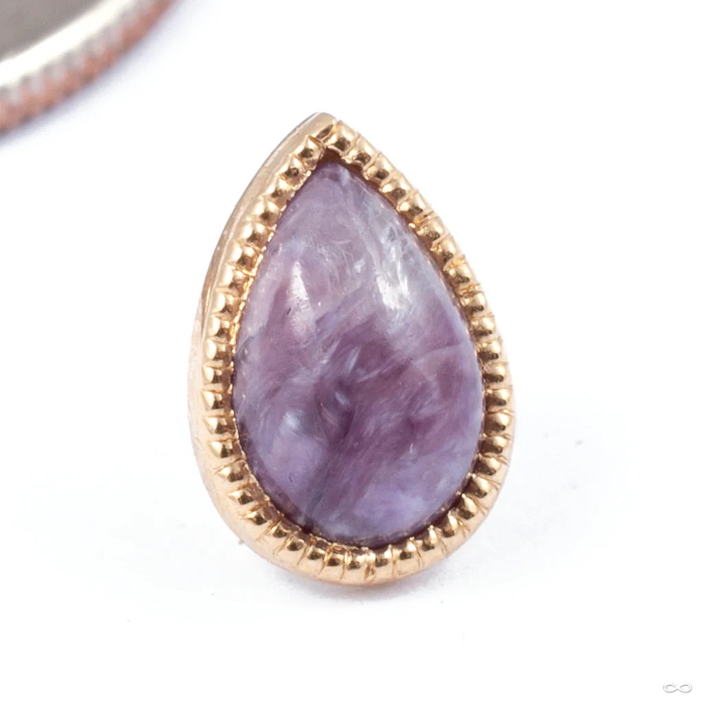 Teardrop Grizant Cabochon Press-fit End in Gold from Auris Jewellery - Image 2