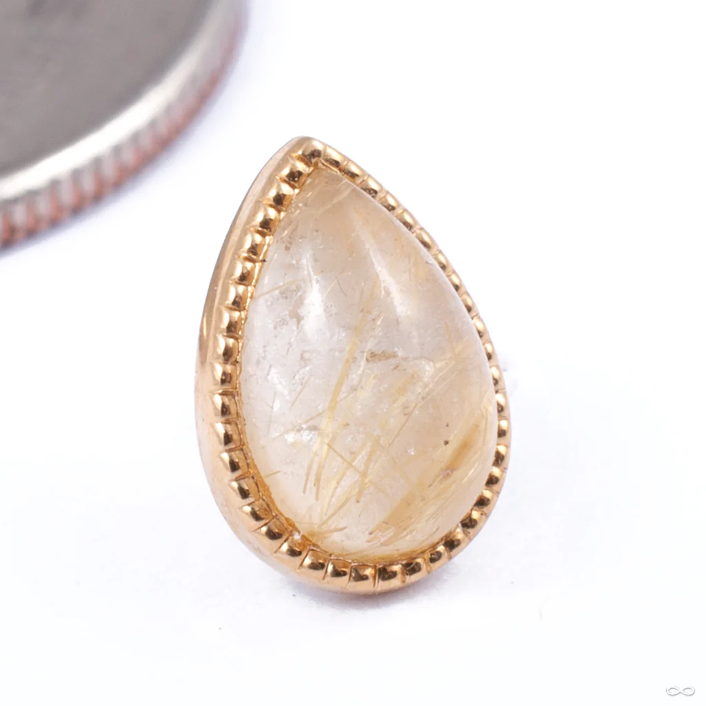 Teardrop Grizant Cabochon Press-fit End in Gold from Auris Jewellery - Image 3