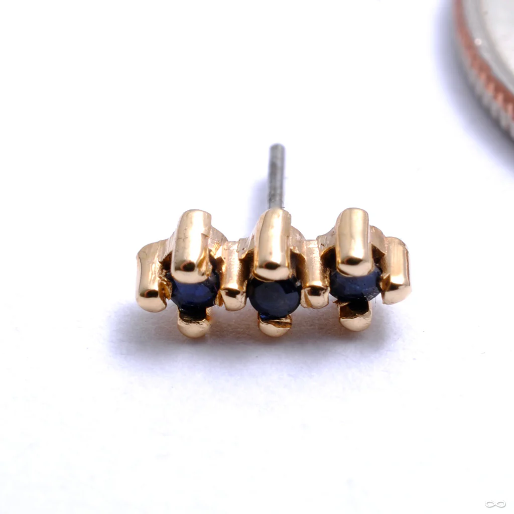 Three Line Press-fit End in Gold from Quetzalli