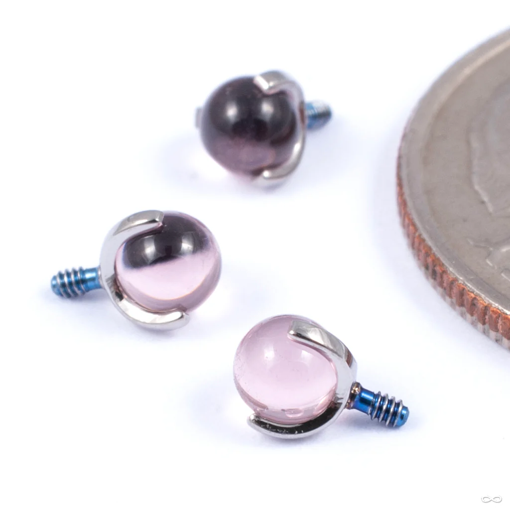 Three Prong Natural Stone Threaded End in Titanium from Anatometal - Image 3