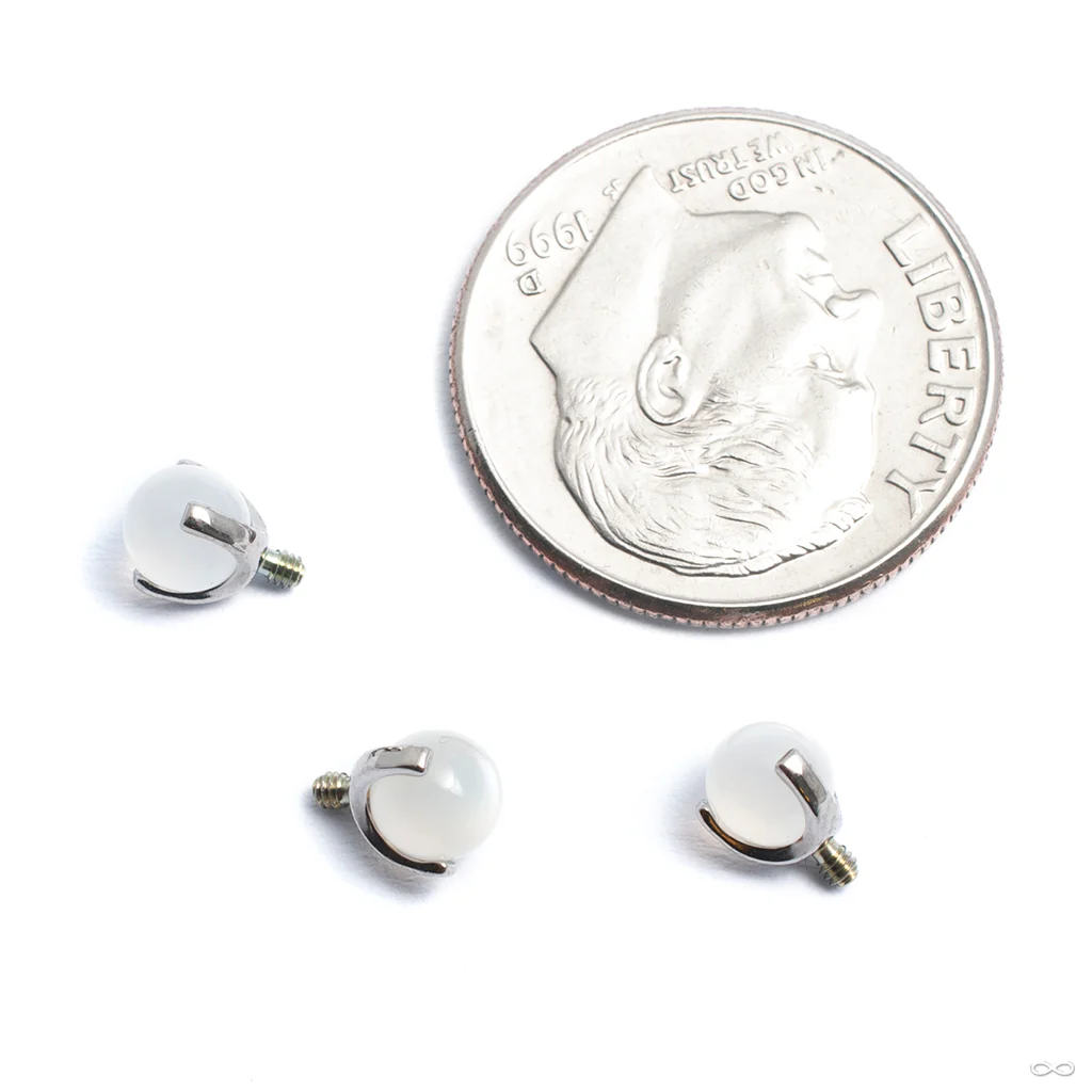 Three Prong Natural Stone Threaded End in Titanium from Anatometal - Image 4