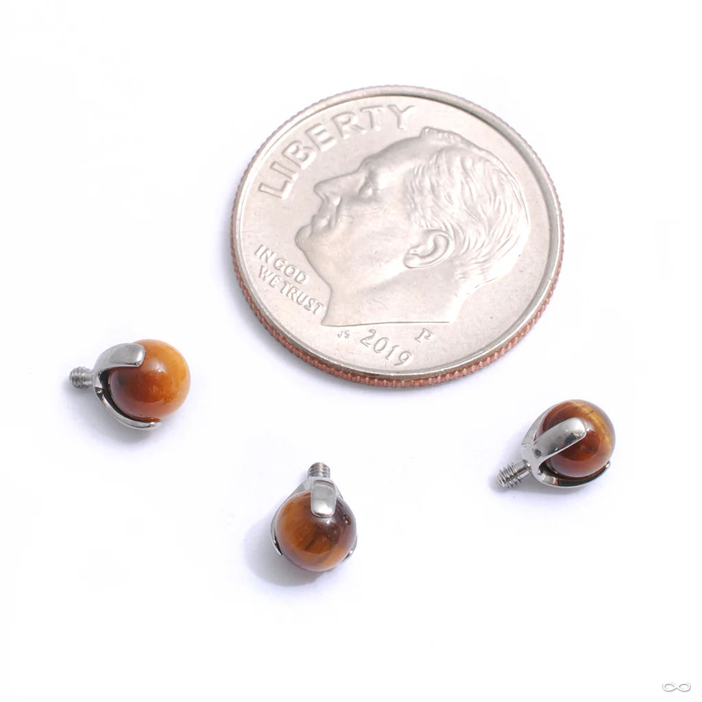Three Prong Natural Stone Threaded End in Titanium from Industrial Strength - Image 2