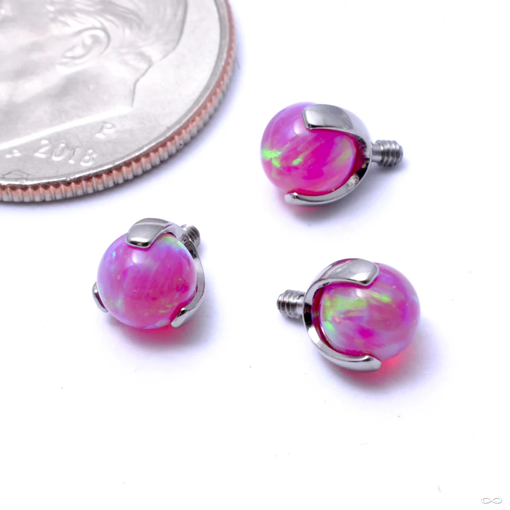 Three Prong-set Faux-pal Threaded End in Titanium from Industrial Strength - Image 6