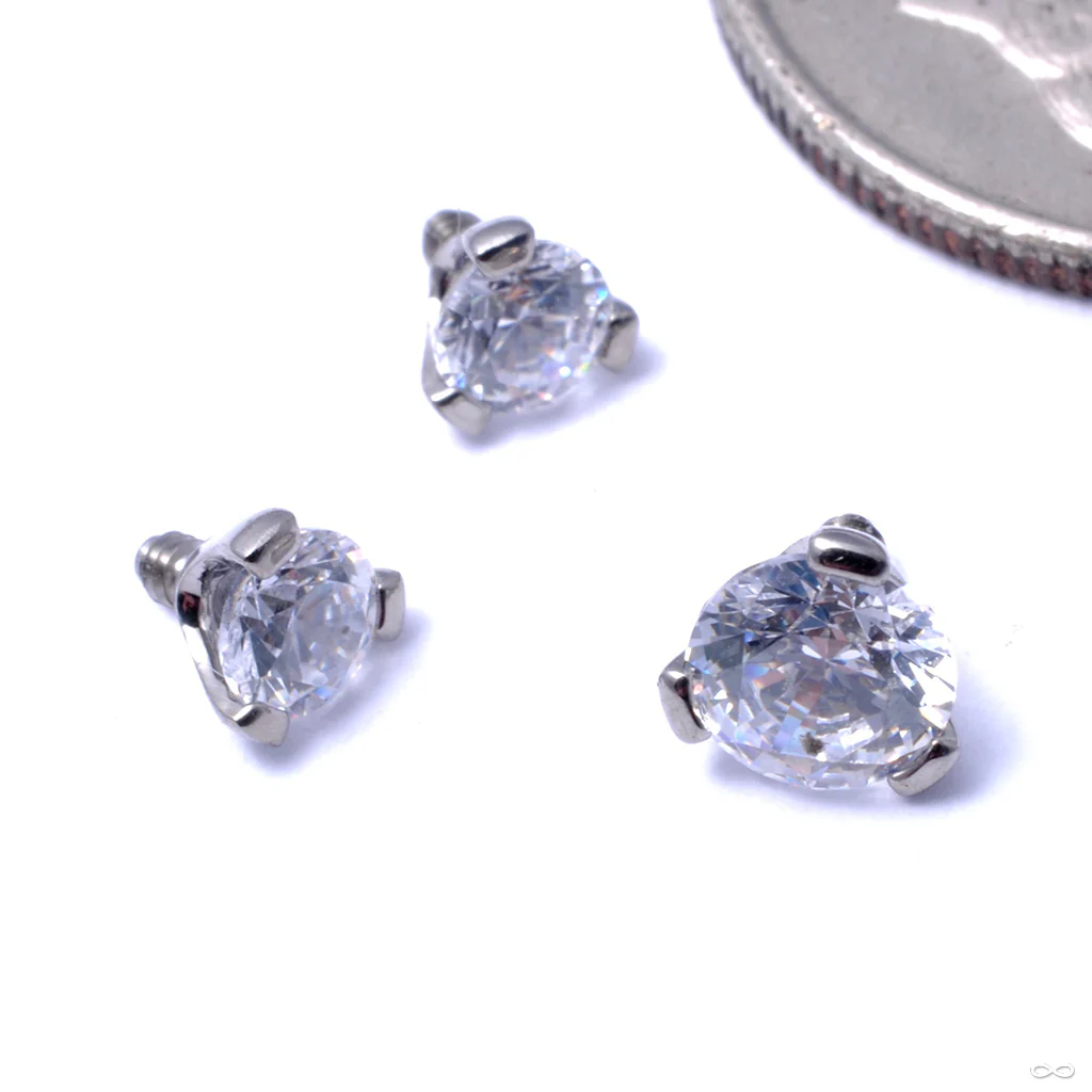 Three Prong-set Gem Threaded End in Titanium from Industrial Strength - Image 2