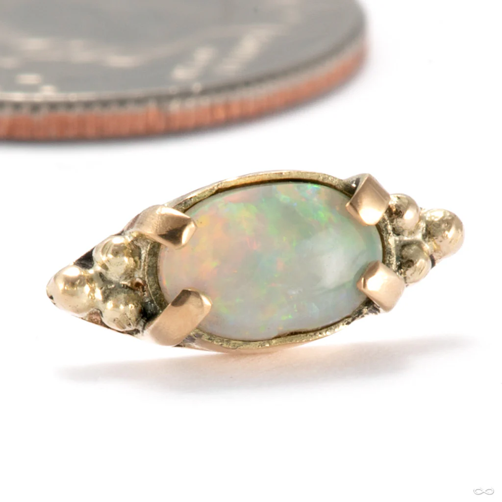 Tri-bead Oval Press-fit End in Gold from Diablo Organics