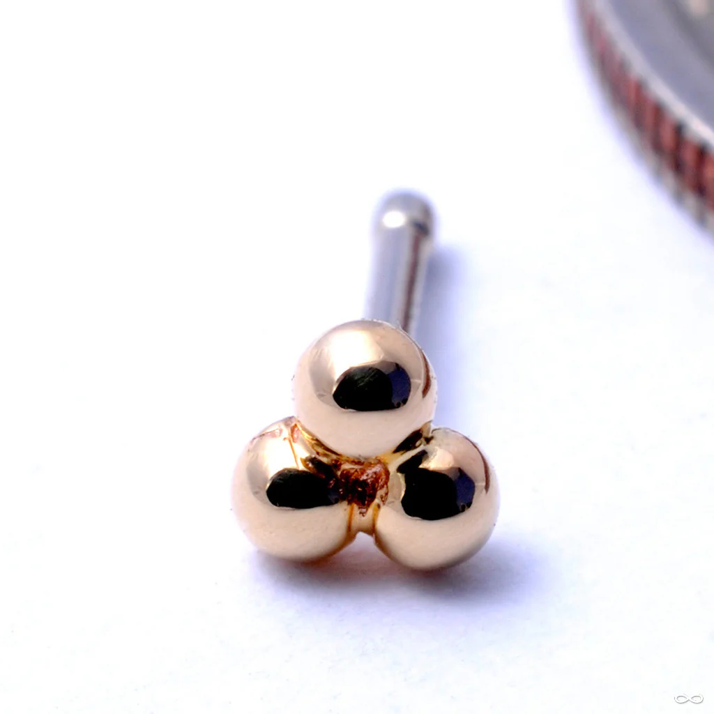 Tri Bead Cluster Press-fit End in Gold from BVLA - Image 4