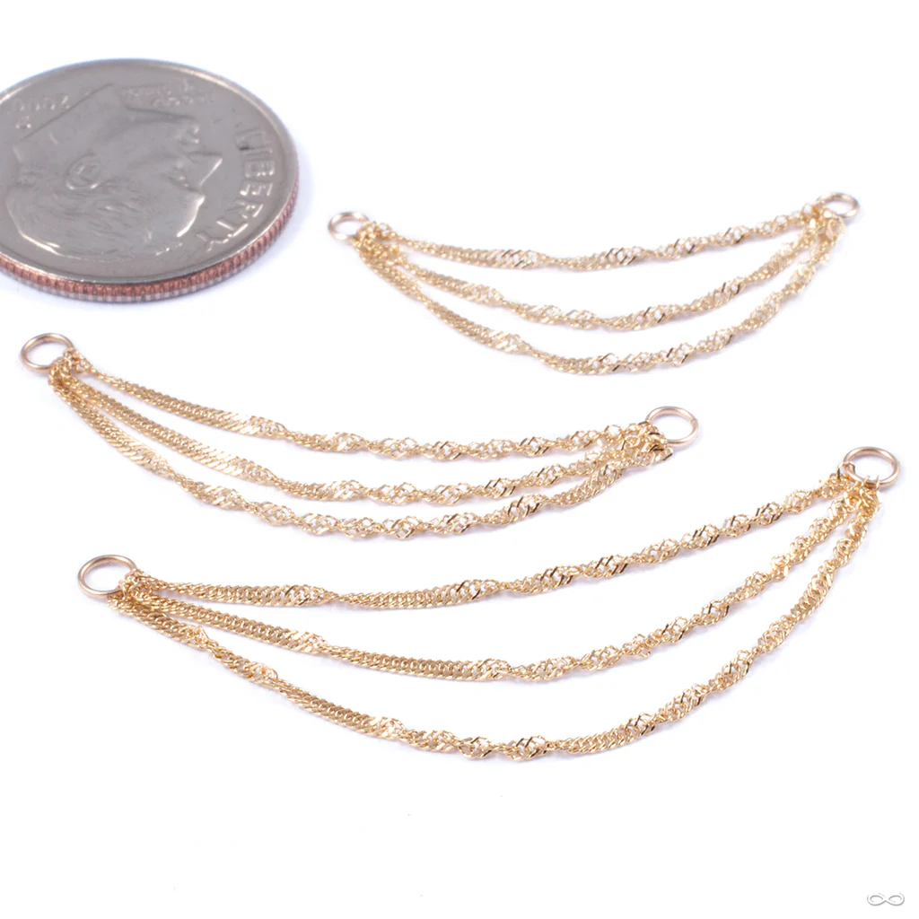 Triple Diamond-cut Singapore Chain in Gold from Hialeah