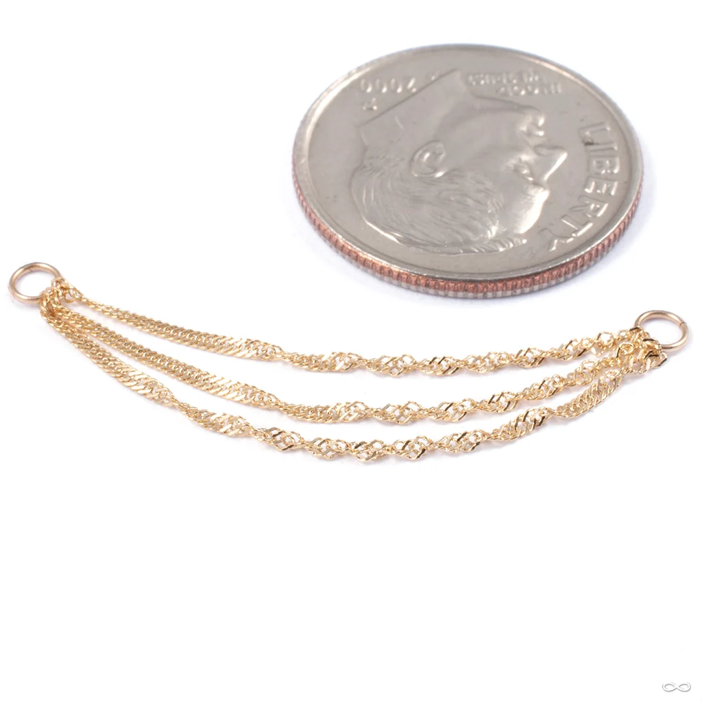 Triple Diamond-cut Singapore Chain in Gold from Hialeah - Image 2