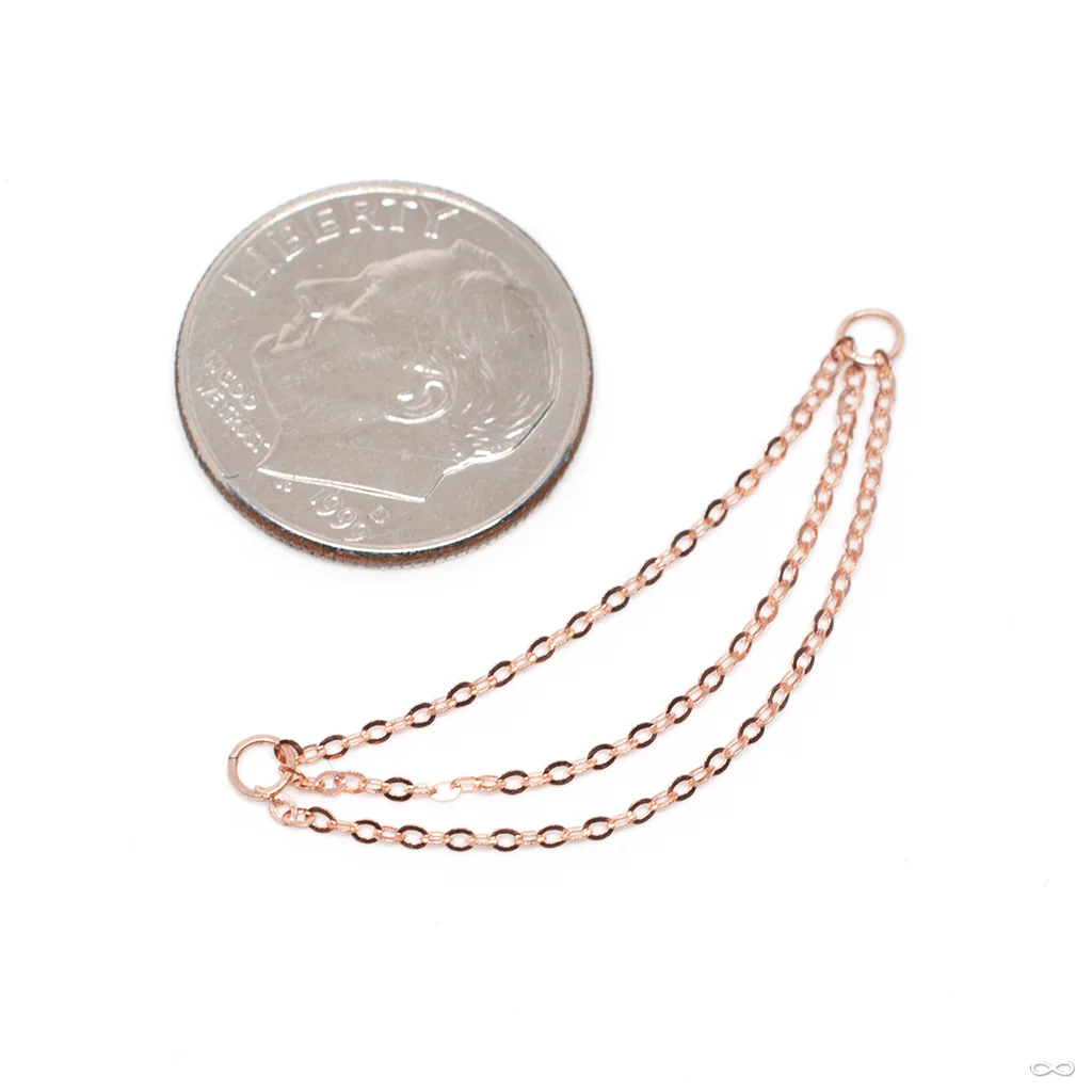 Triple Flat Cable Chain in Gold from Hialeah