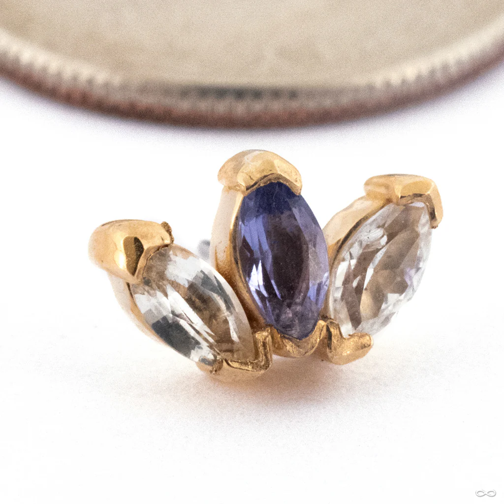 Triple Marquise Press-fit End in Gold from Quetzalli - Image 8