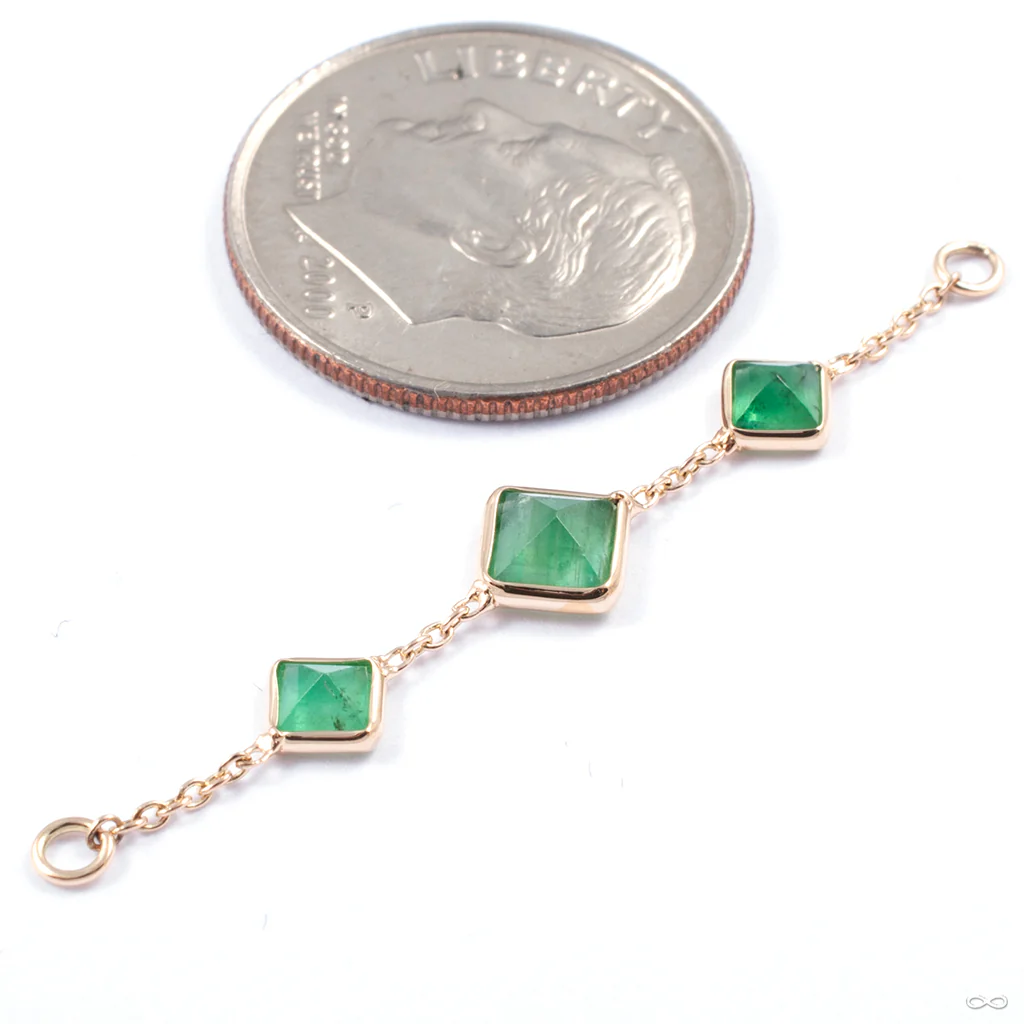 Triple Square Stone Chain in Gold from Diablo Organics - Image 8